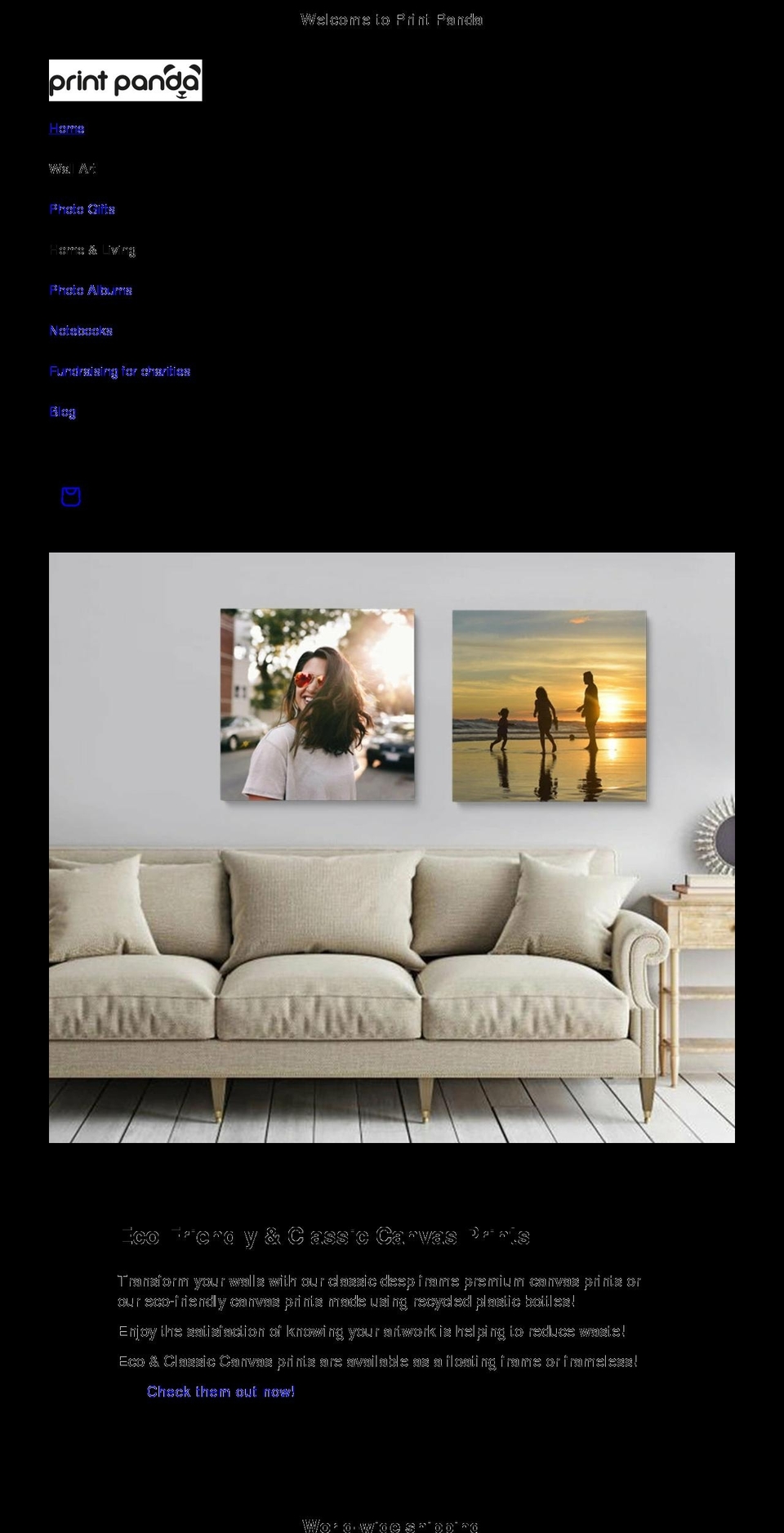 printpanda.co.uk shopify website screenshot
