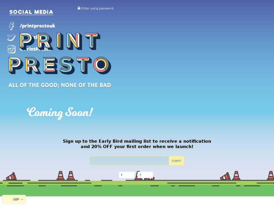printprestouk.com — Shopify storefront screenshot