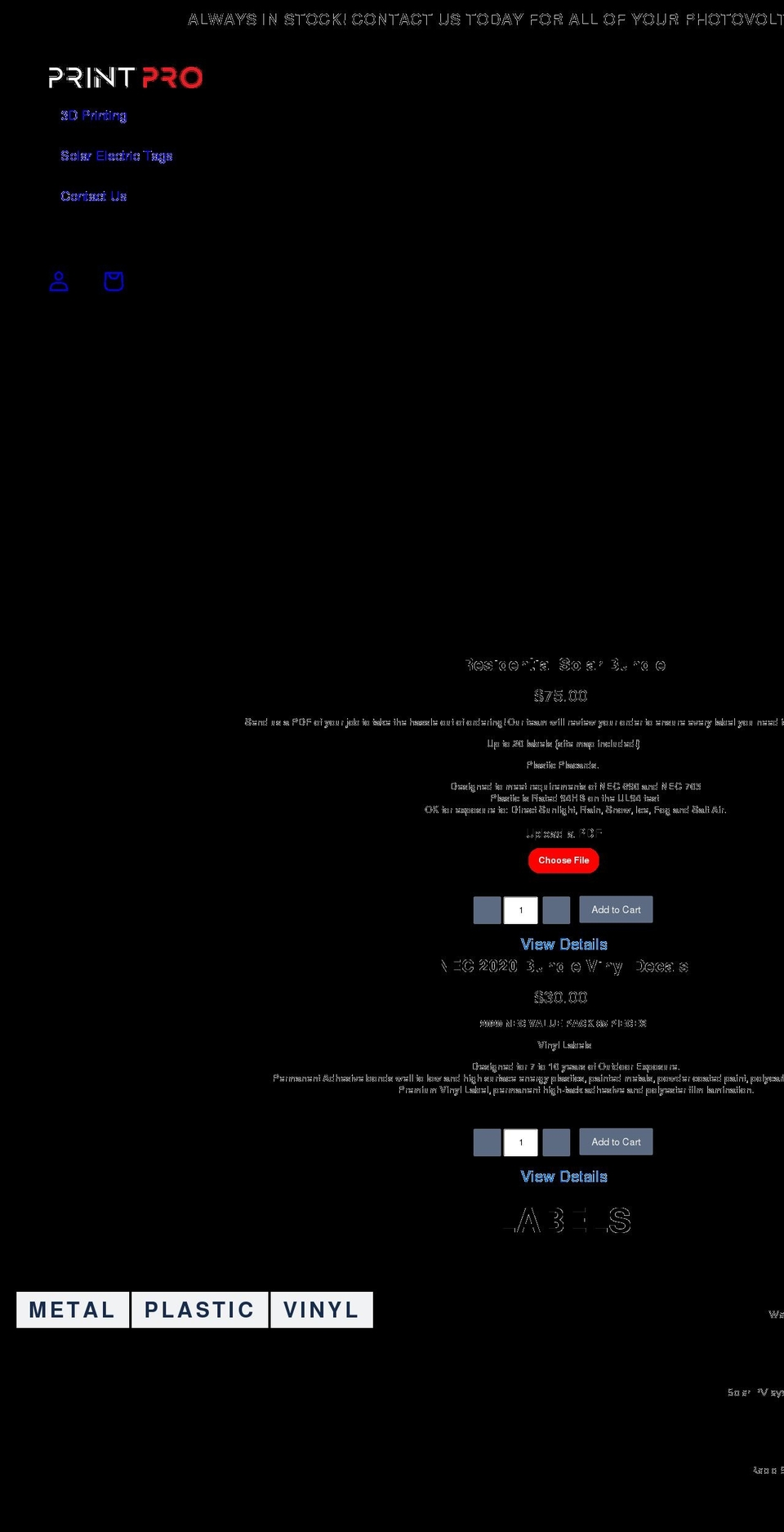 printproaz.com shopify website screenshot