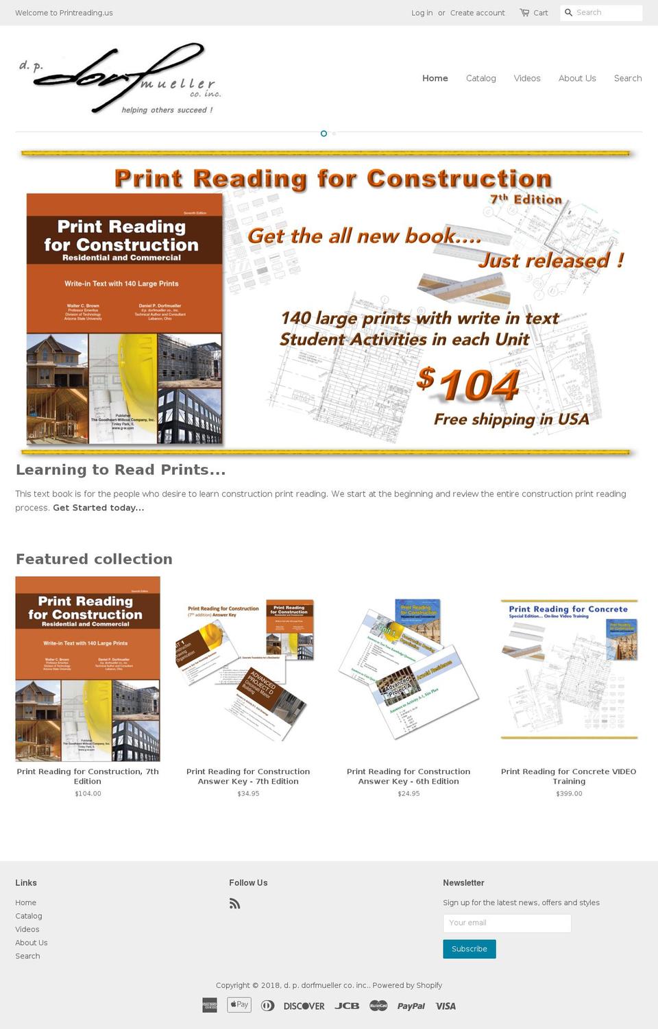 printreading.net shopify website screenshot