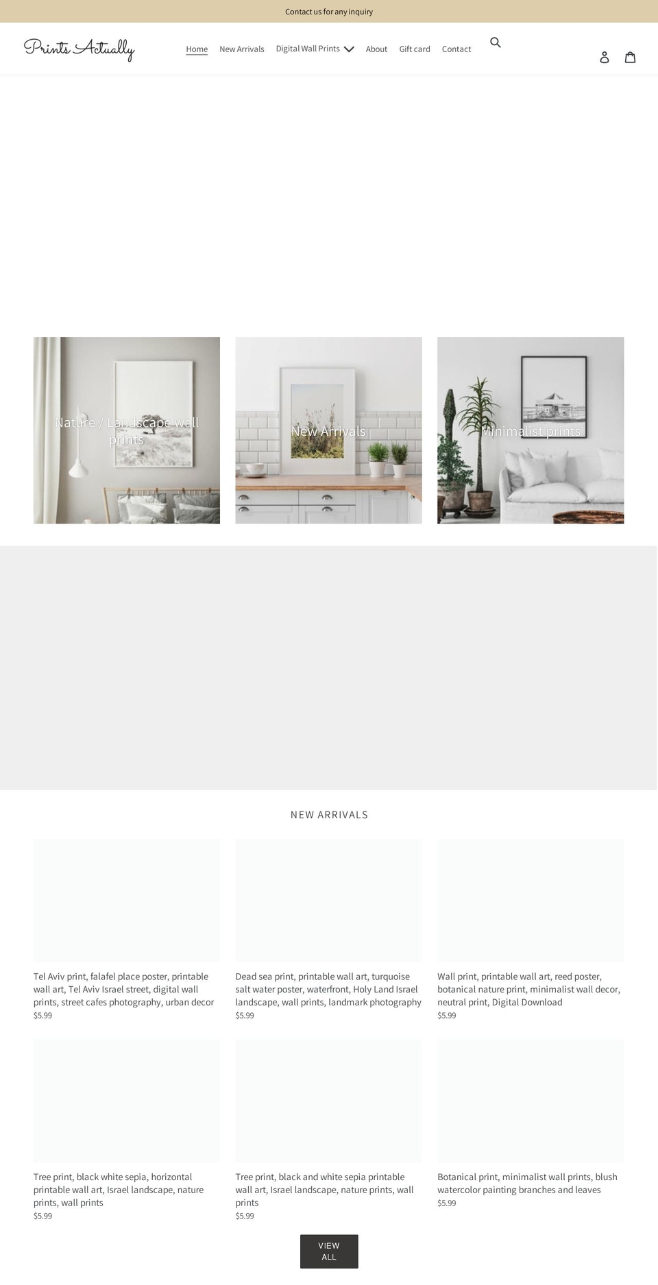 printsactually.com shopify website screenshot