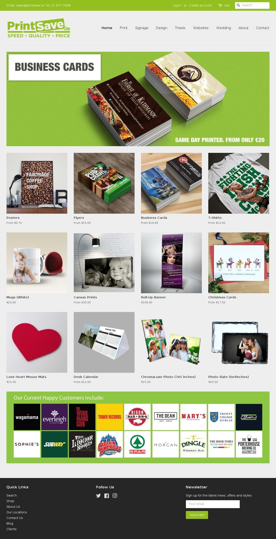 printsave.ie shopify website screenshot