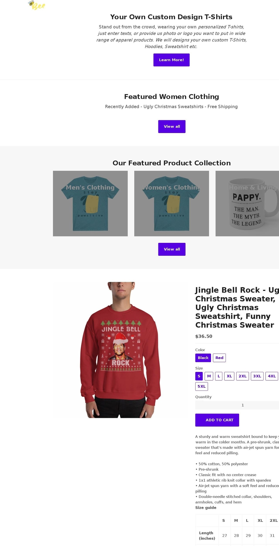printsbee.com shopify website screenshot