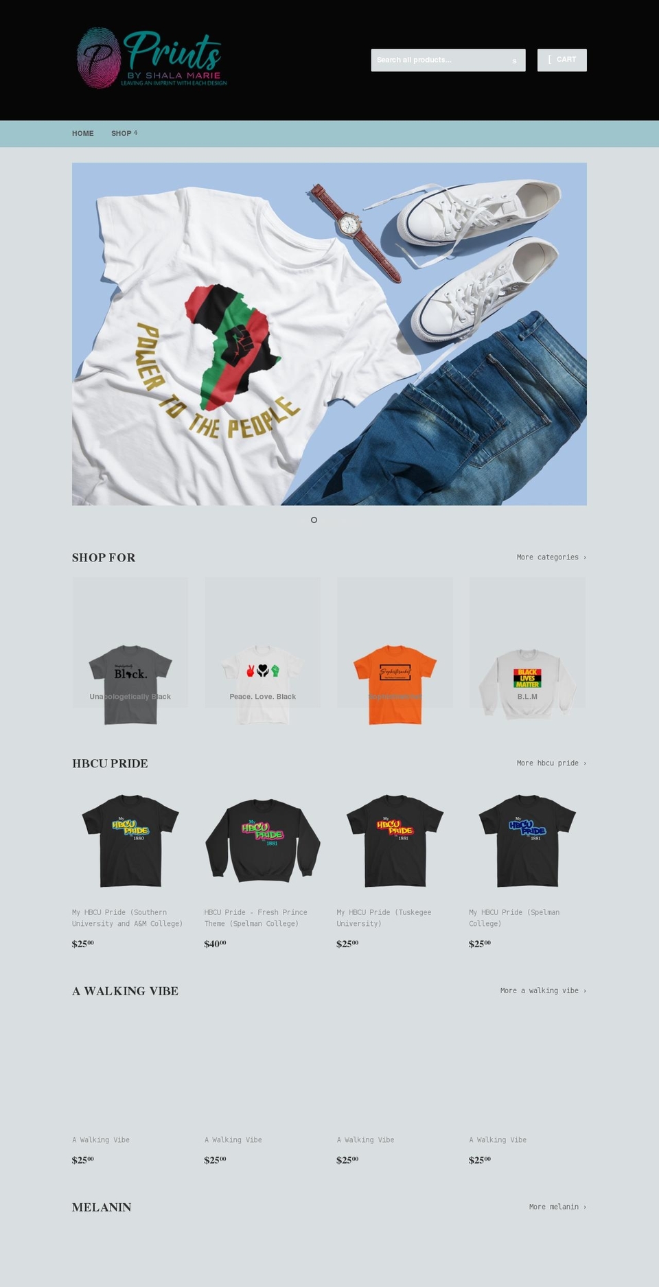 printsbyshalamarie.com shopify website screenshot