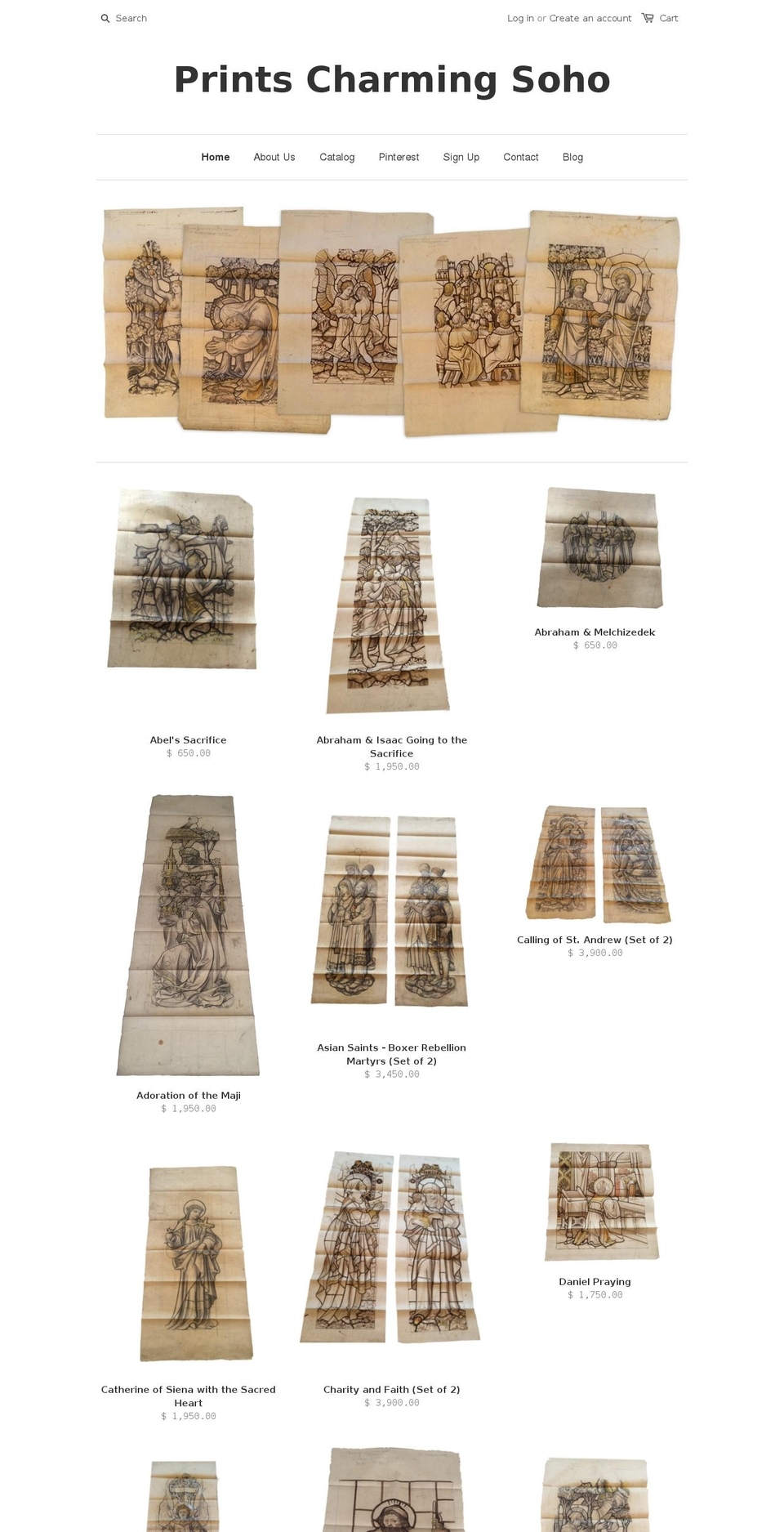 printscharmingsoho.com shopify website screenshot