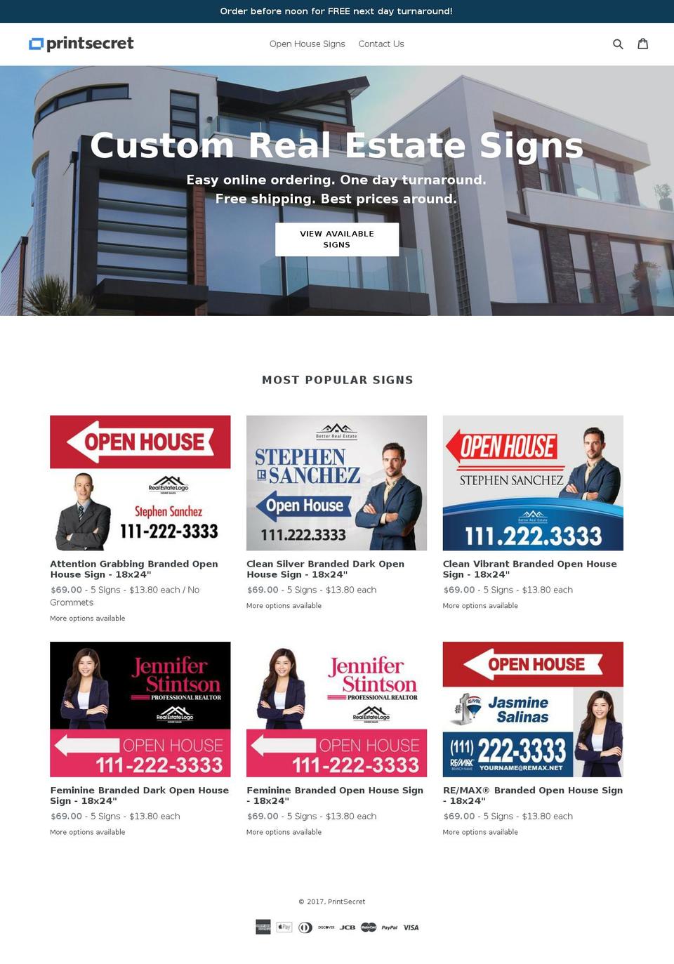 printsecret.com shopify website screenshot