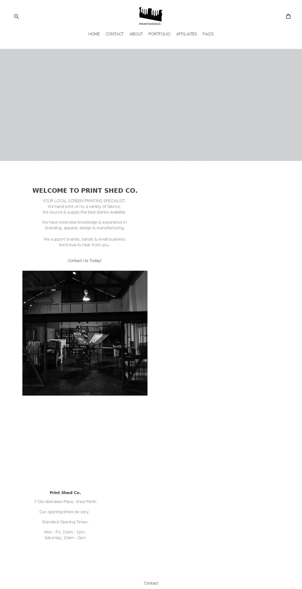 printshedco.com — Shopify storefront screenshot