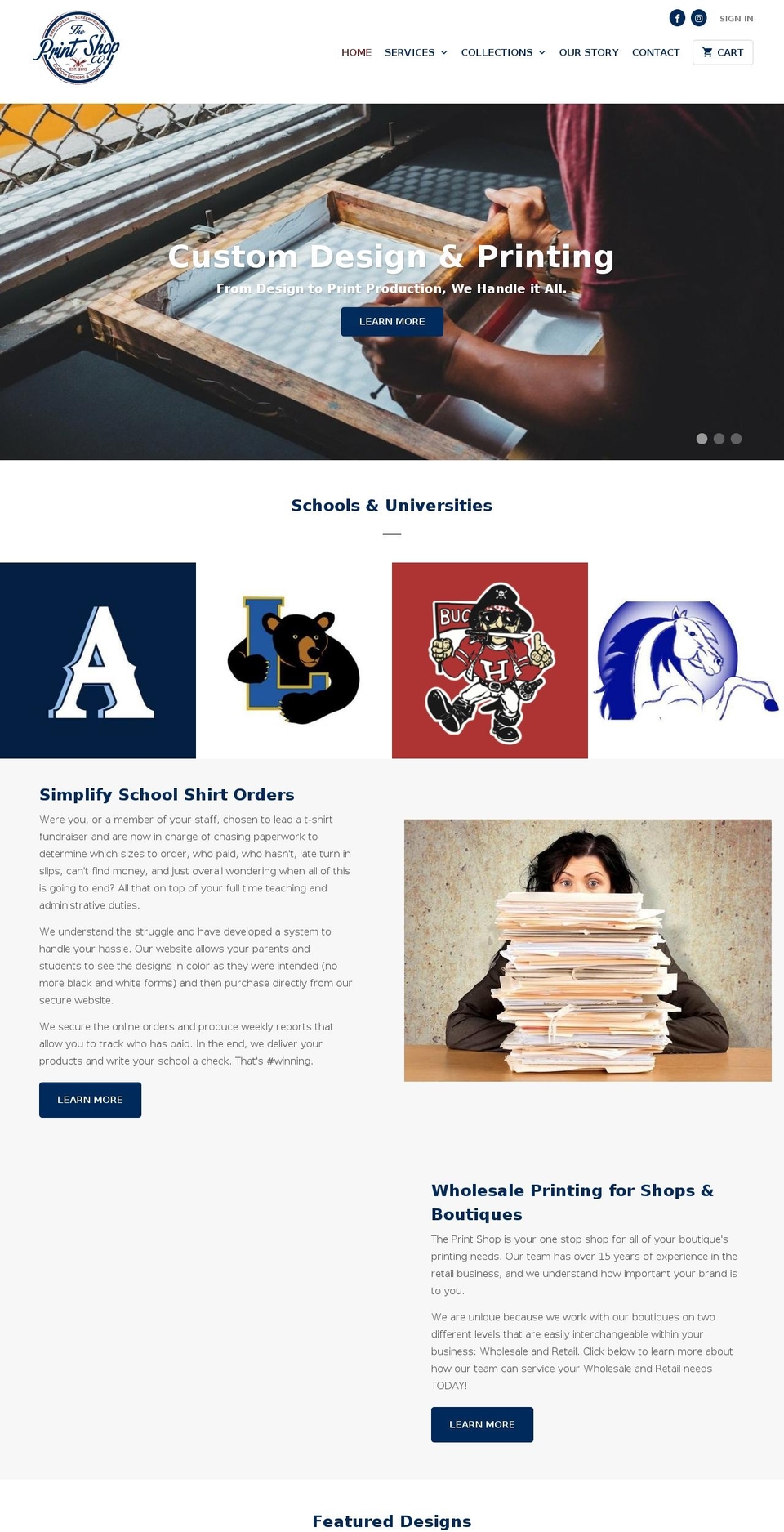 printshopco.com shopify website screenshot