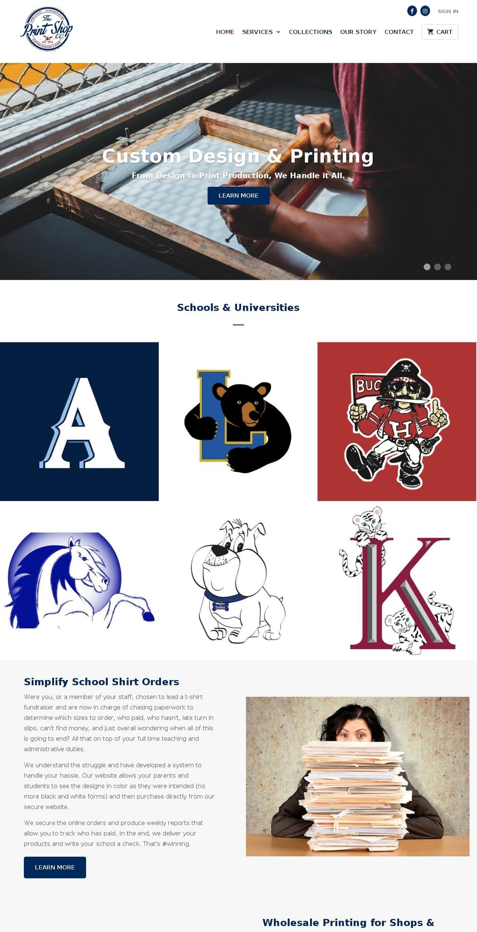 printshopco.org shopify website screenshot