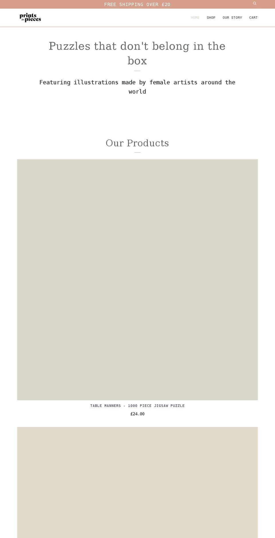 printsinpieces.com shopify website screenshot