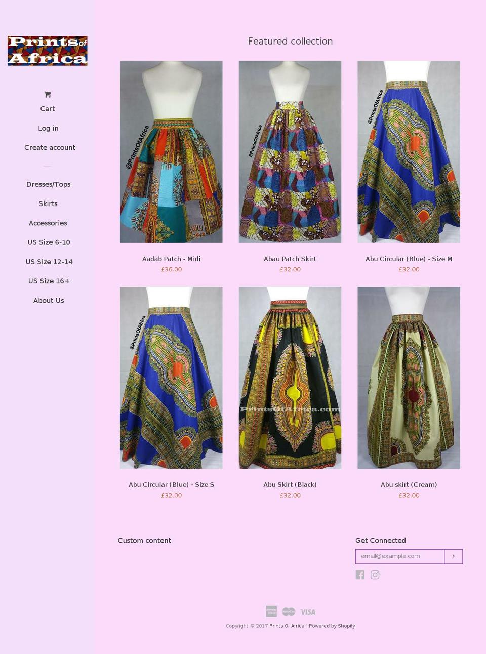 printsofafrica.com shopify website screenshot
