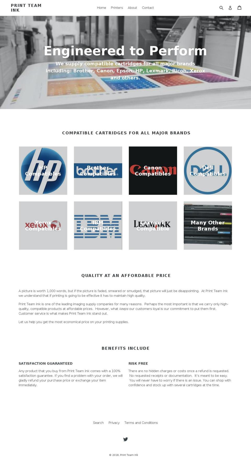 printteamink.com — Shopify storefront screenshot