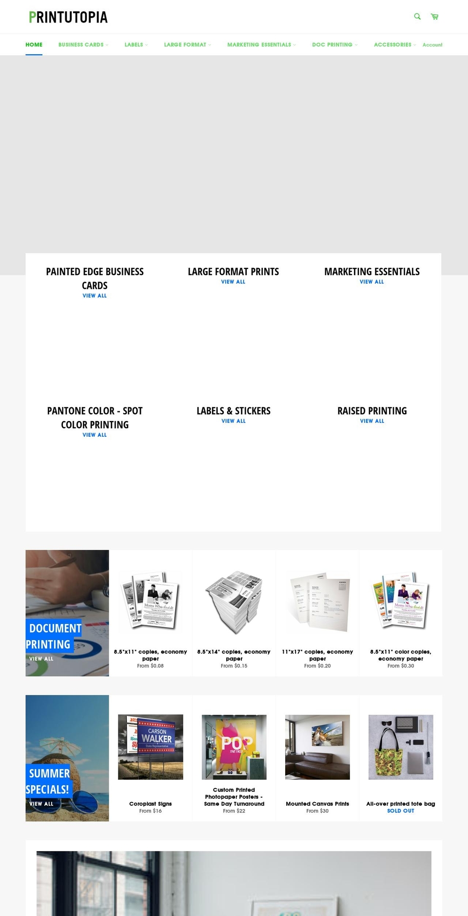 printutopia.com shopify website screenshot