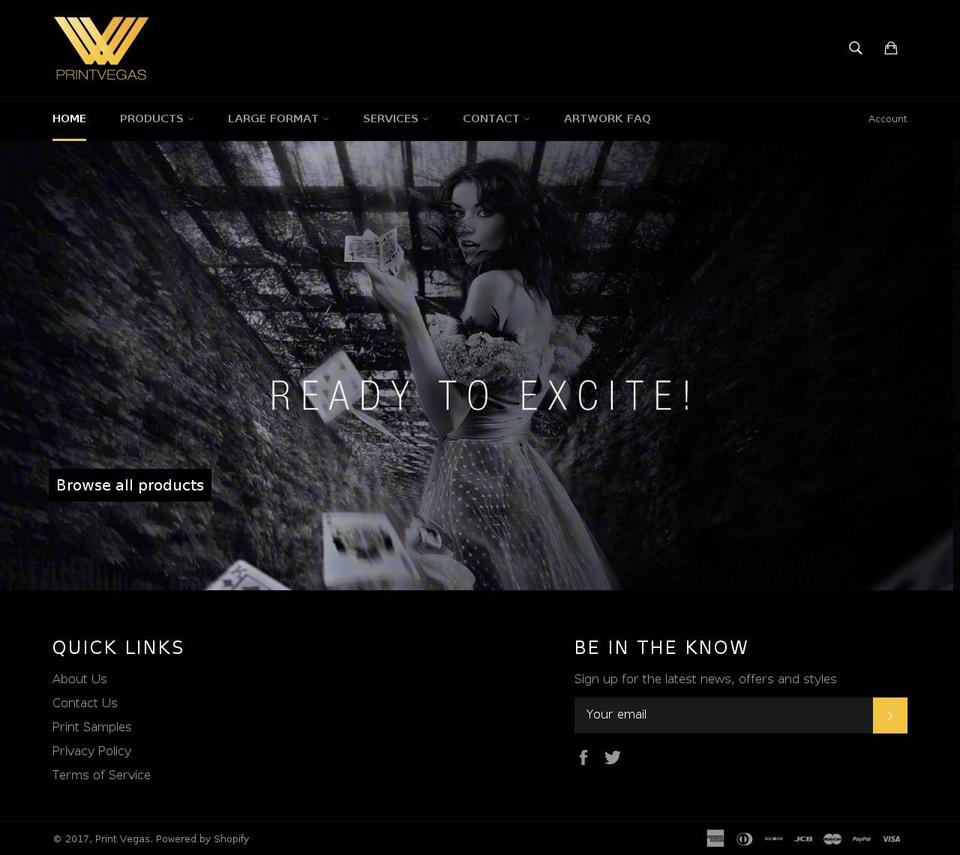 printvegas.com shopify website screenshot
