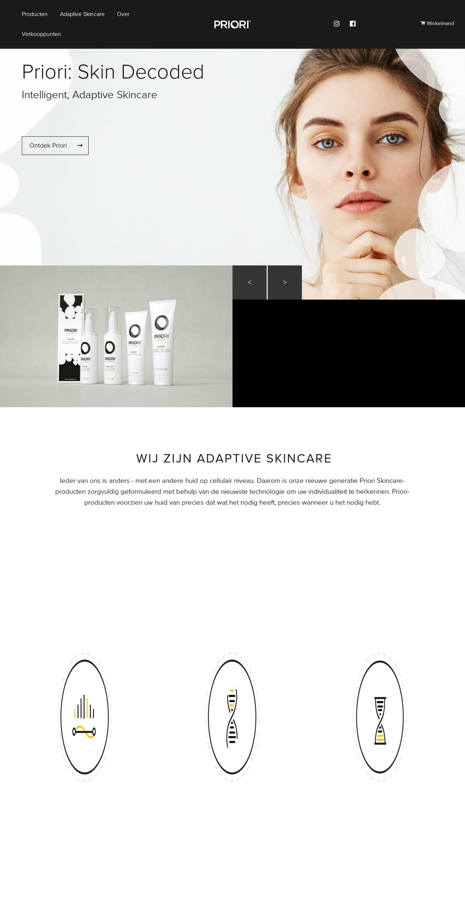 prioriskincare.nl shopify website screenshot