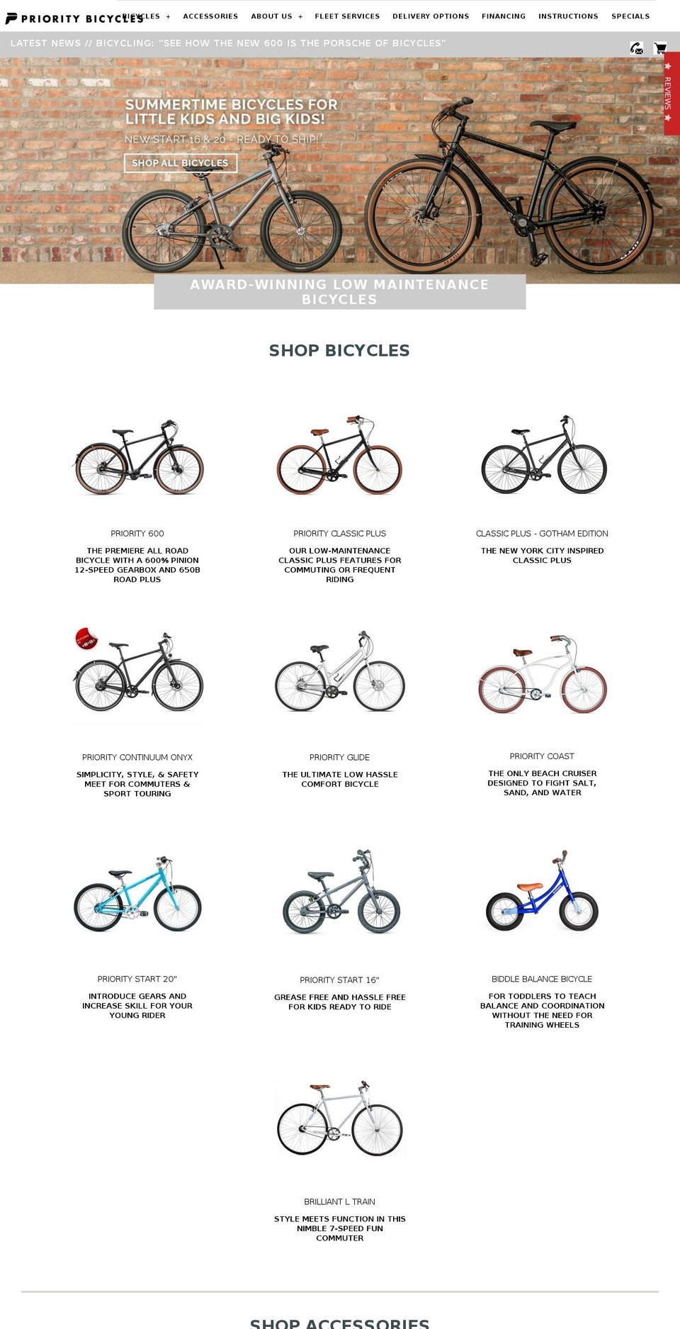 priority.bike shopify website screenshot