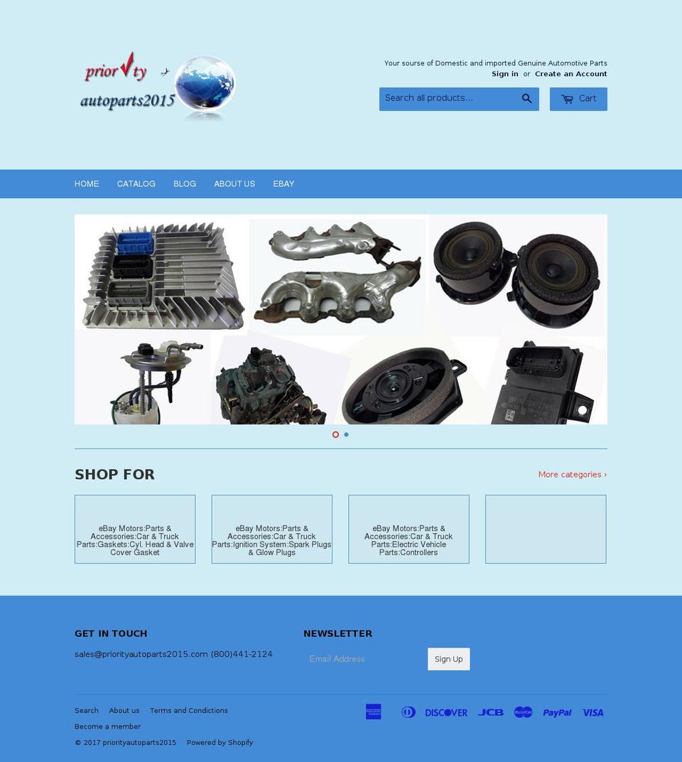 priorityautoparts2015.com shopify website screenshot