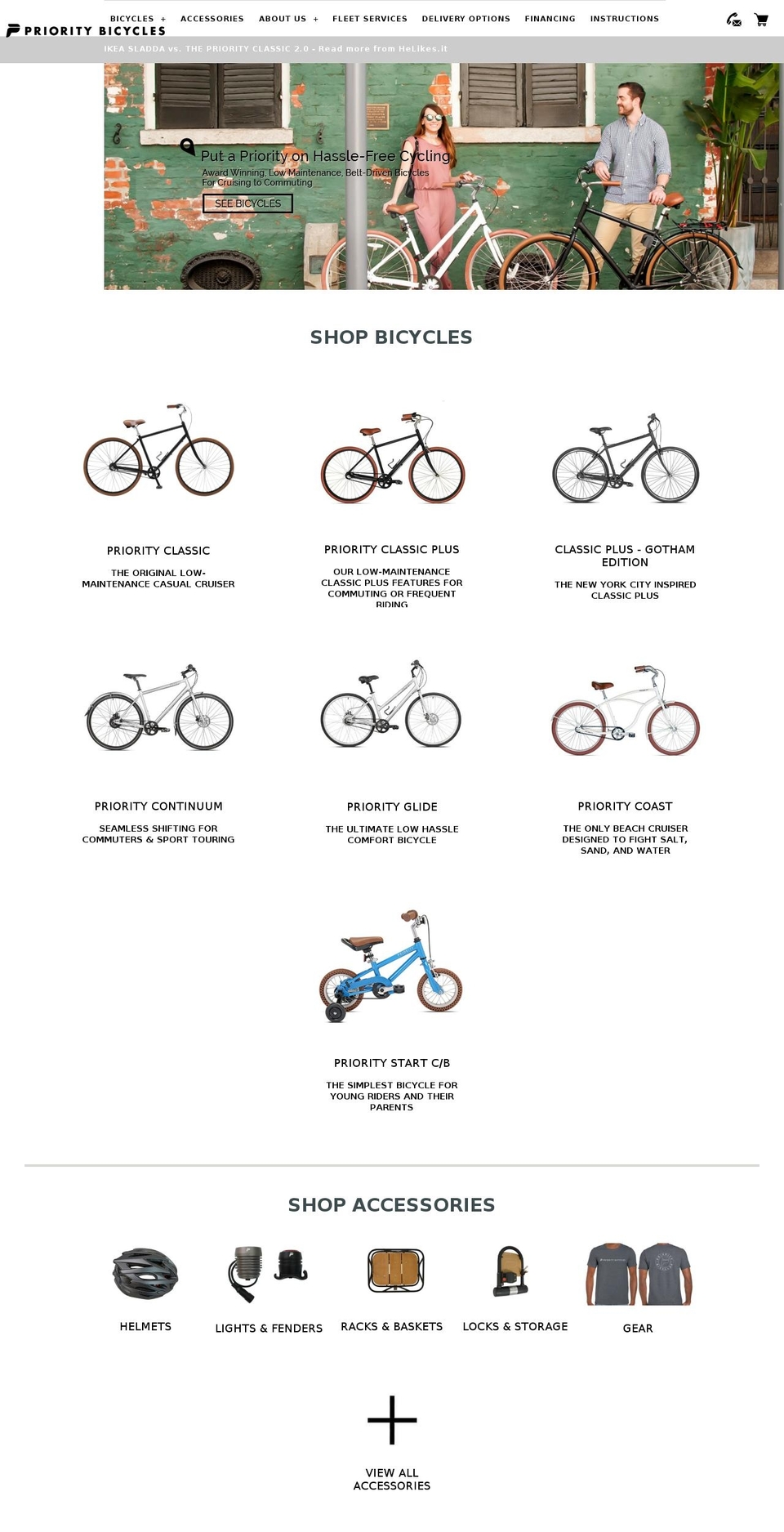 prioritybike.com shopify website screenshot