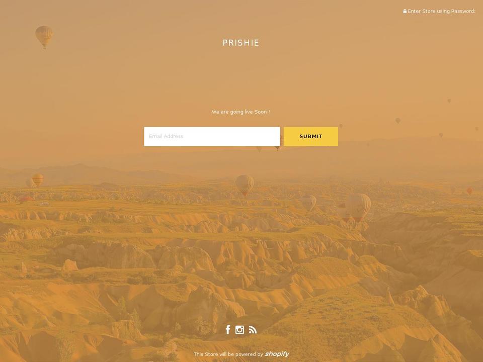 prishie.com shopify website screenshot