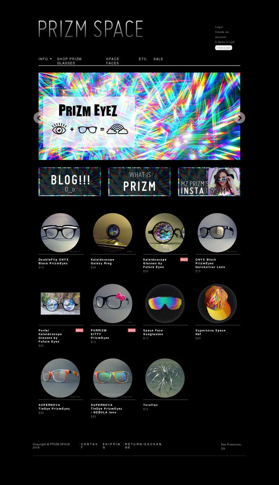 Paradigm Shopify theme site example prism-eyes.com