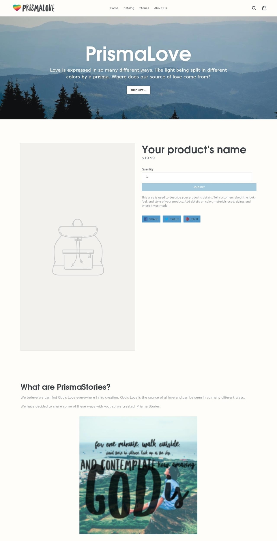 prismalove.com — Shopify storefront screenshot