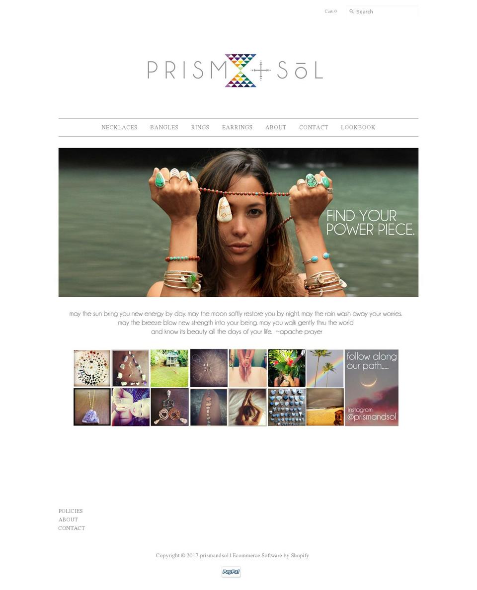 prismandsol.com shopify website screenshot