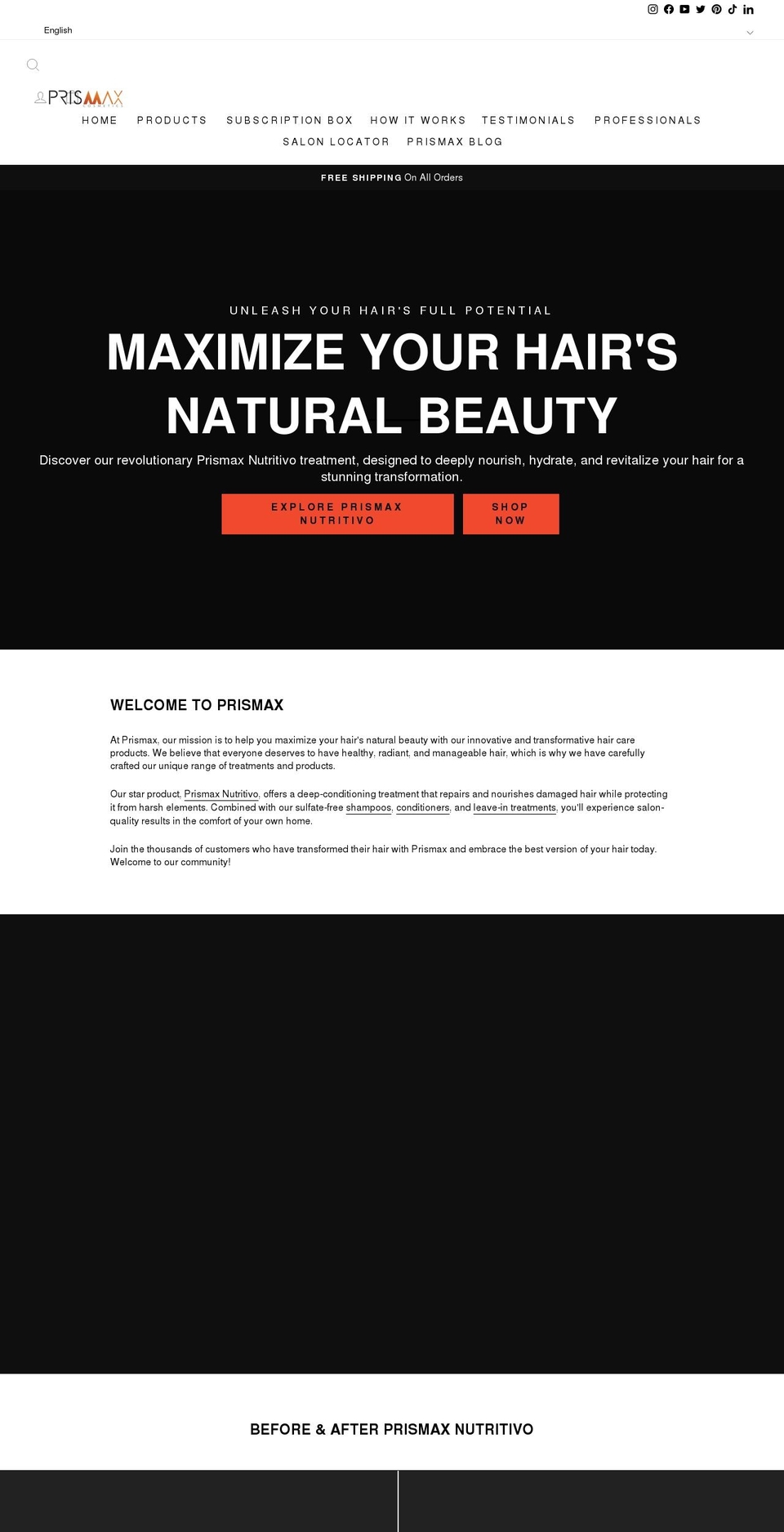 prismaxusa.com — Shopify storefront screenshot