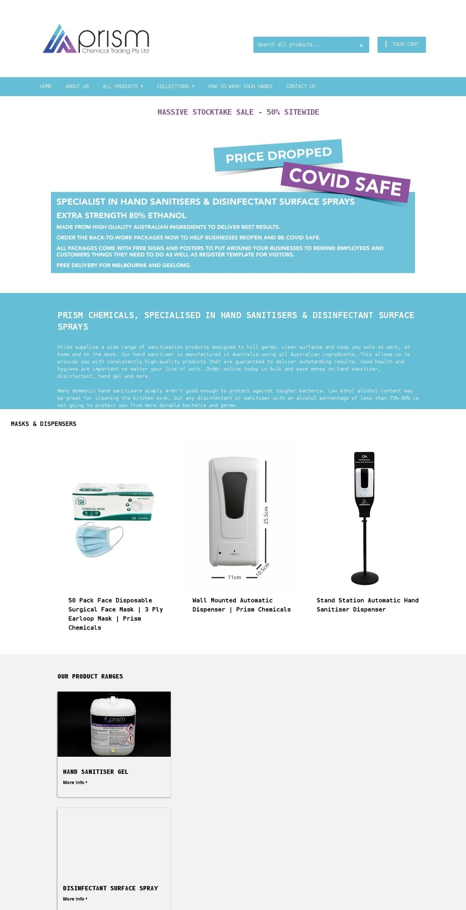 prismchemical.com.au shopify website screenshot