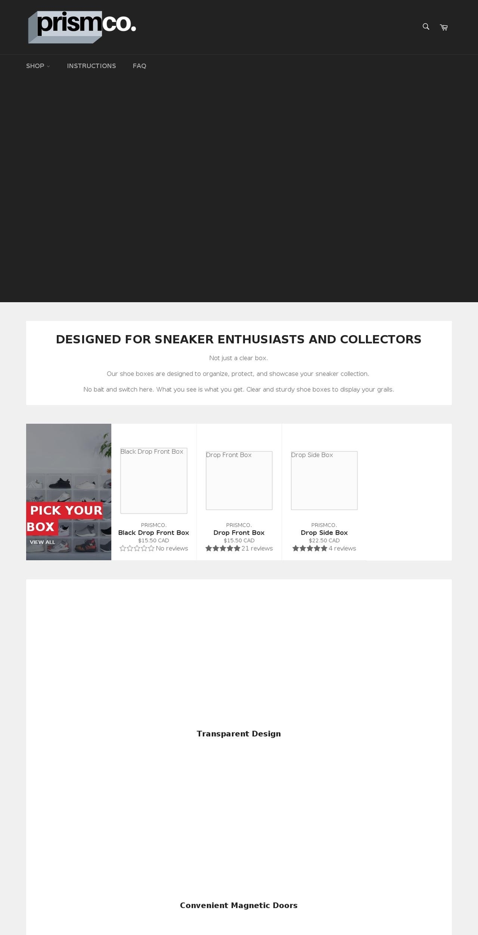 Regular Shopify theme site example prismco.ca