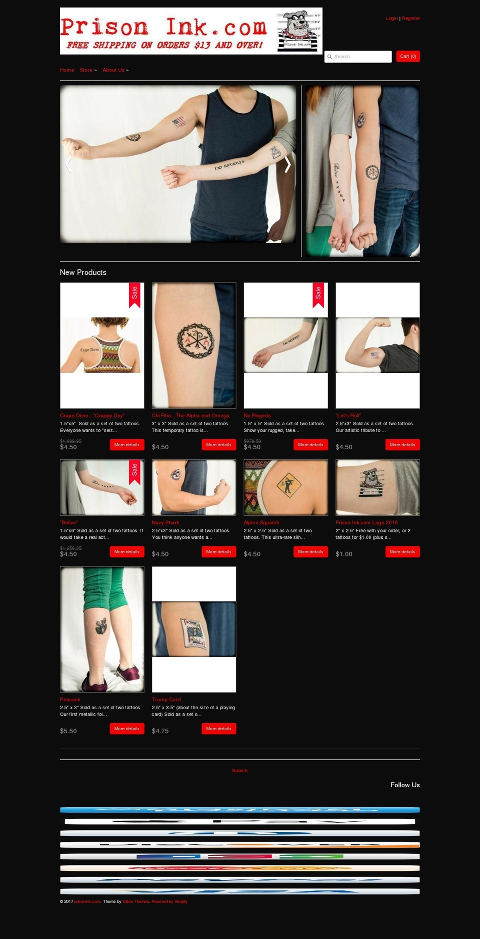 prisonink.com shopify website screenshot