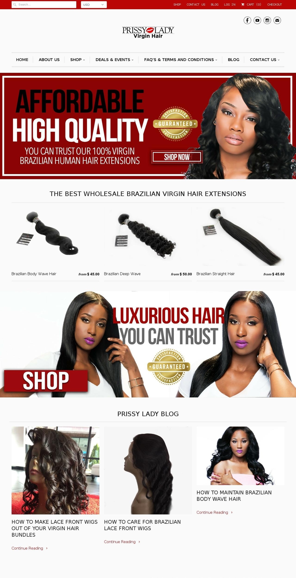 prissyladyproducts.net shopify website screenshot