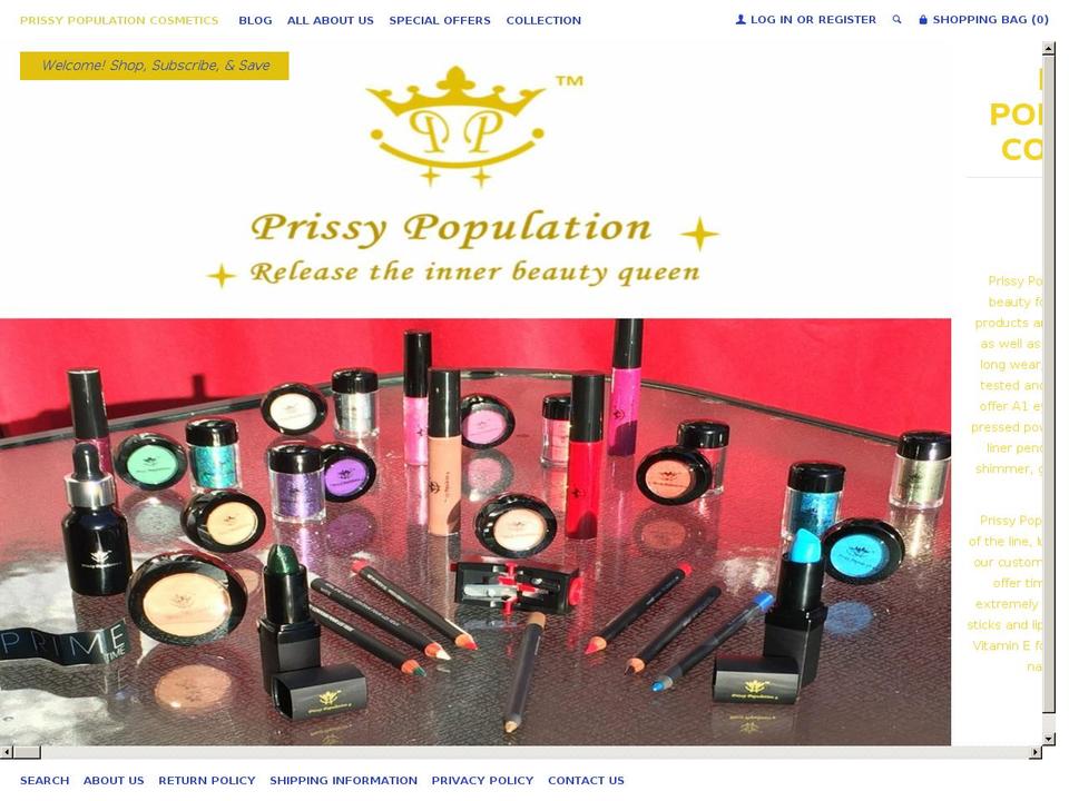 prissypopulation.com shopify website screenshot