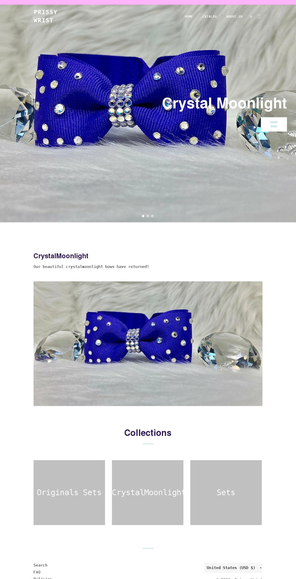 prissywrist.com shopify website screenshot