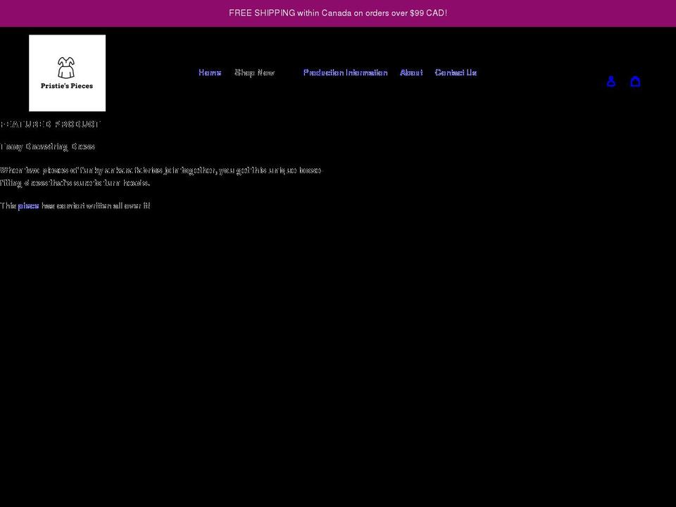 pristiespieces.myshopify.com shopify website screenshot