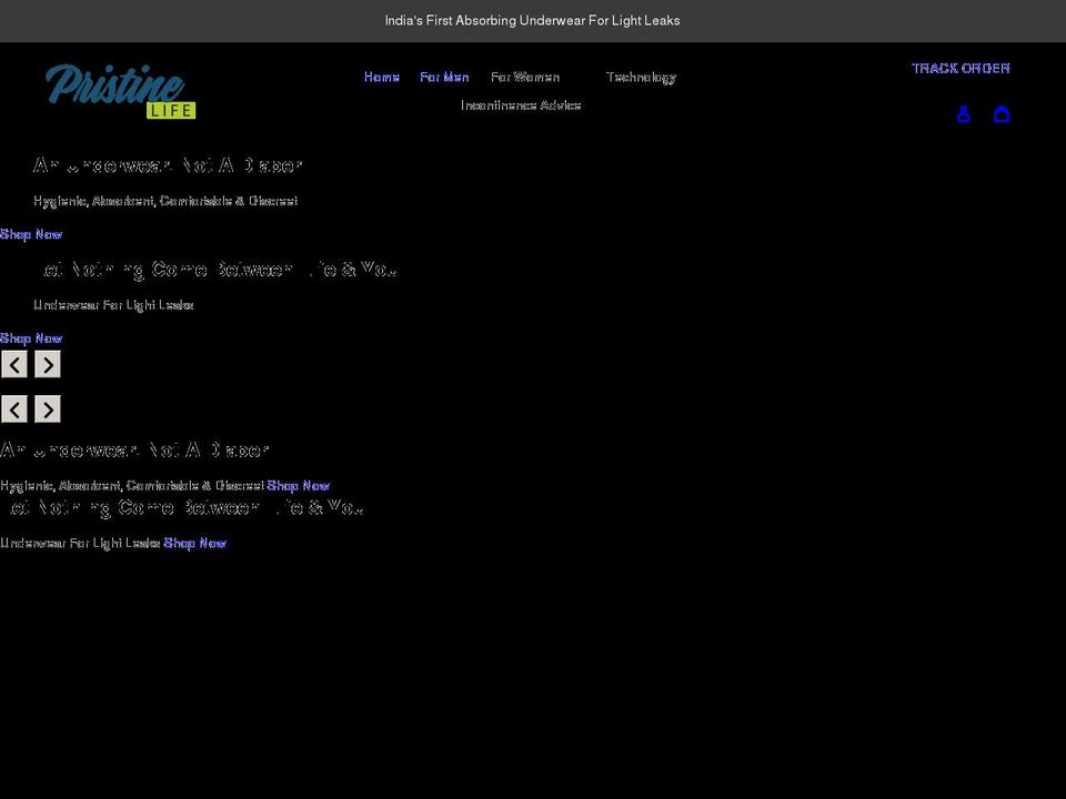 pristine-life.com shopify website screenshot