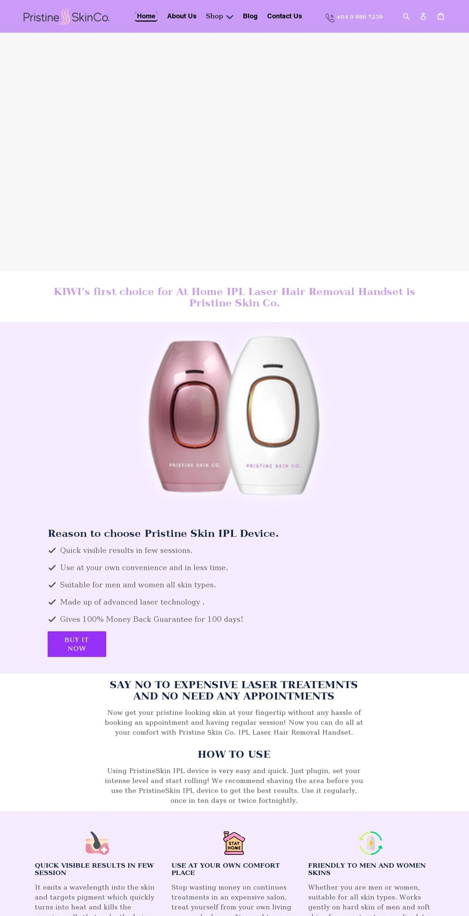 pristine-skin-nz.myshopify.com shopify website screenshot