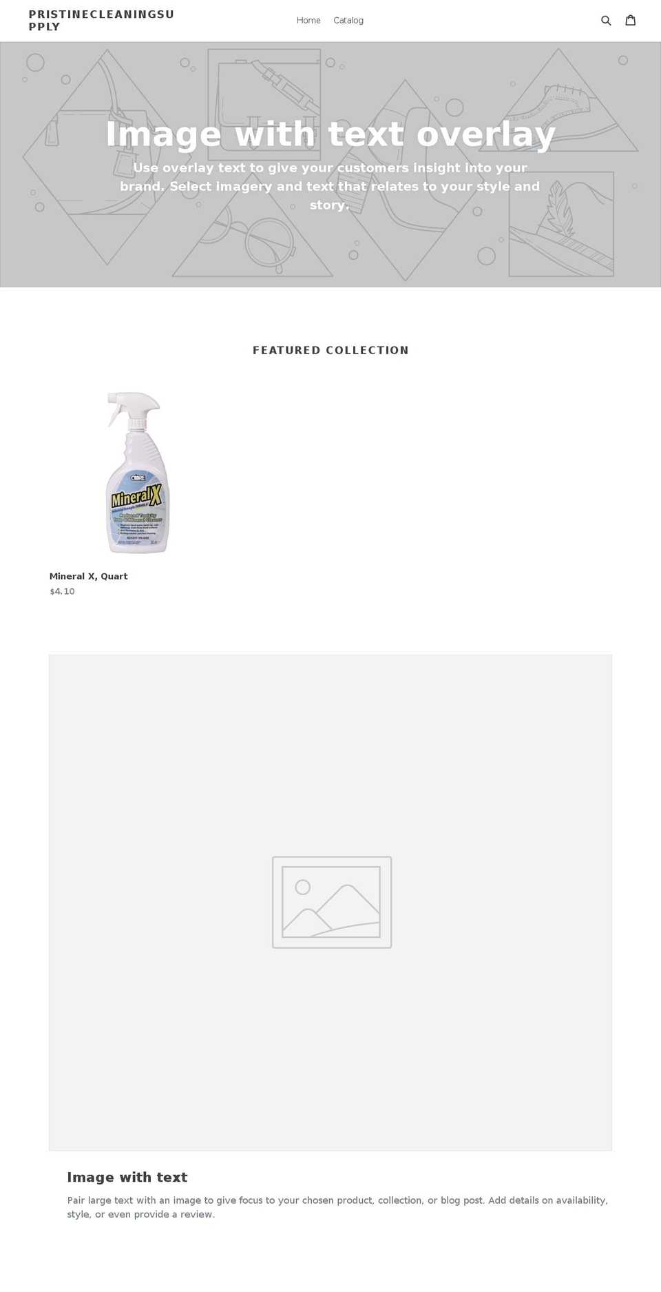 pristinecleaningsupply.com — Shopify storefront screenshot