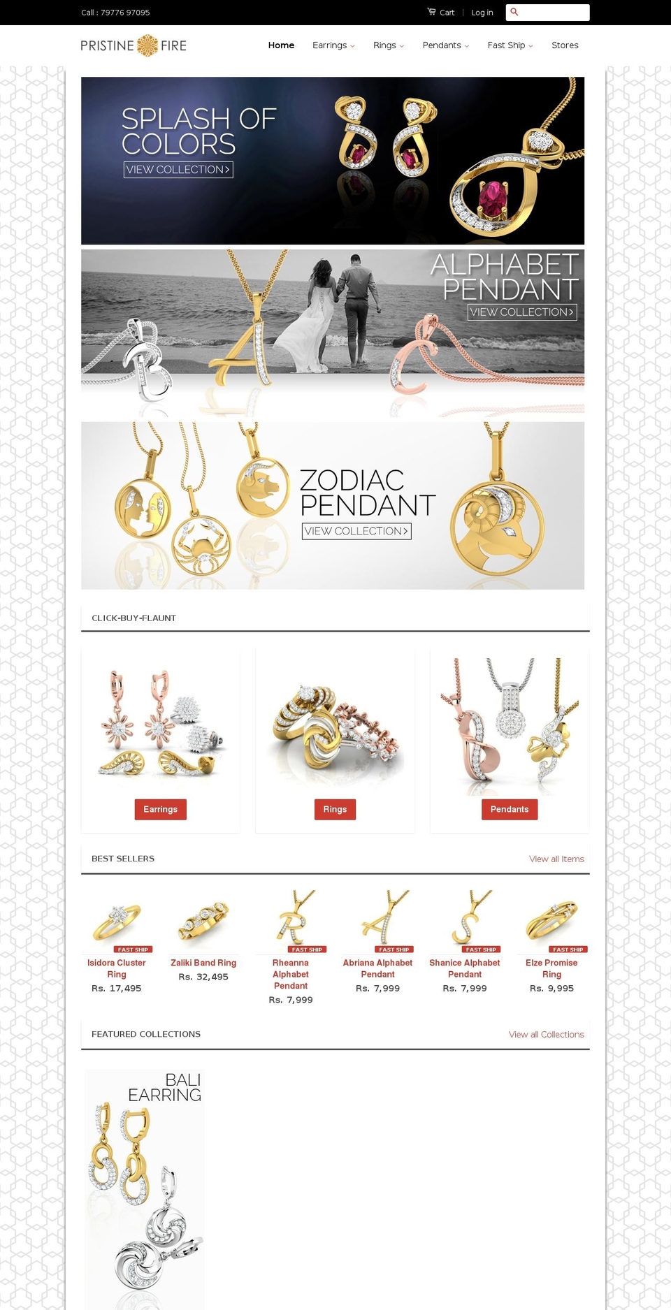 pristinefire.com shopify website screenshot