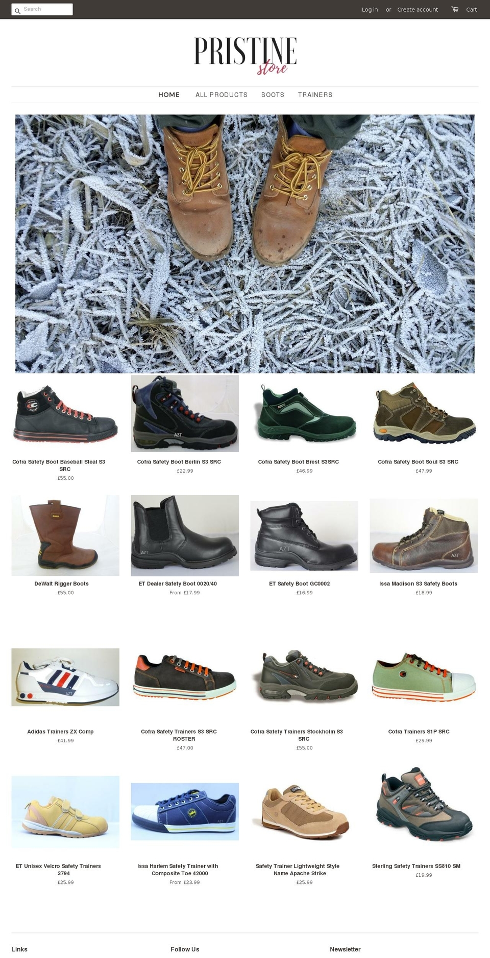 pristinestore.com — Shopify storefront screenshot
