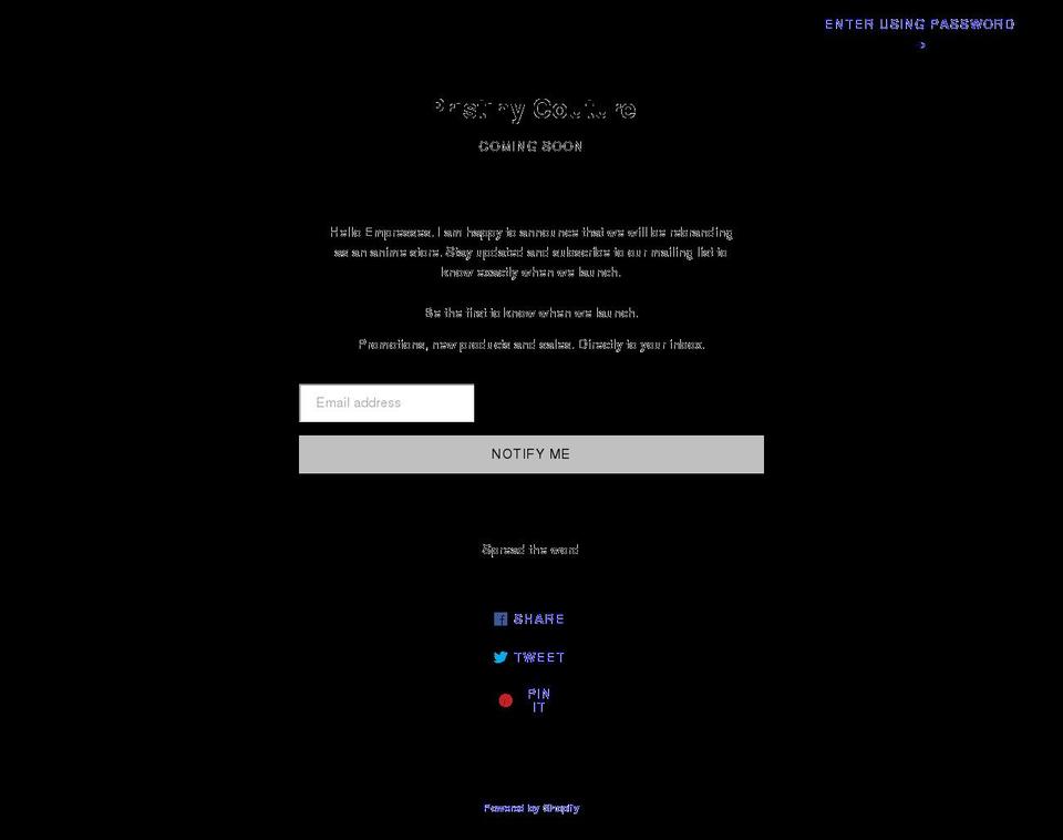 pristinycouture.com shopify website screenshot