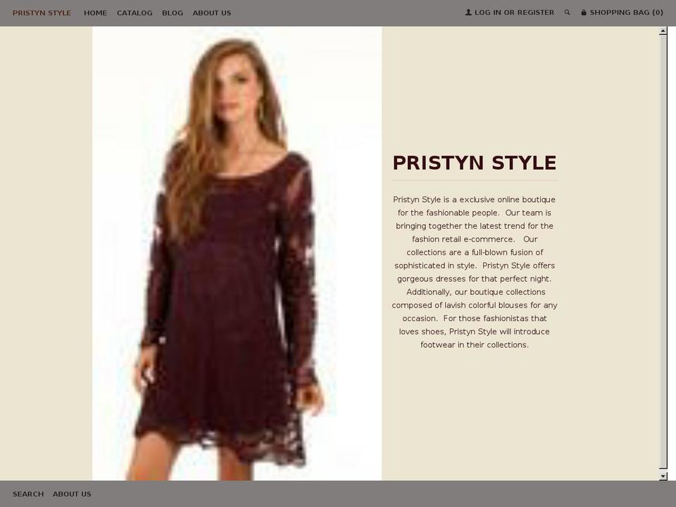 pristynstyle.com — Shopify storefront screenshot