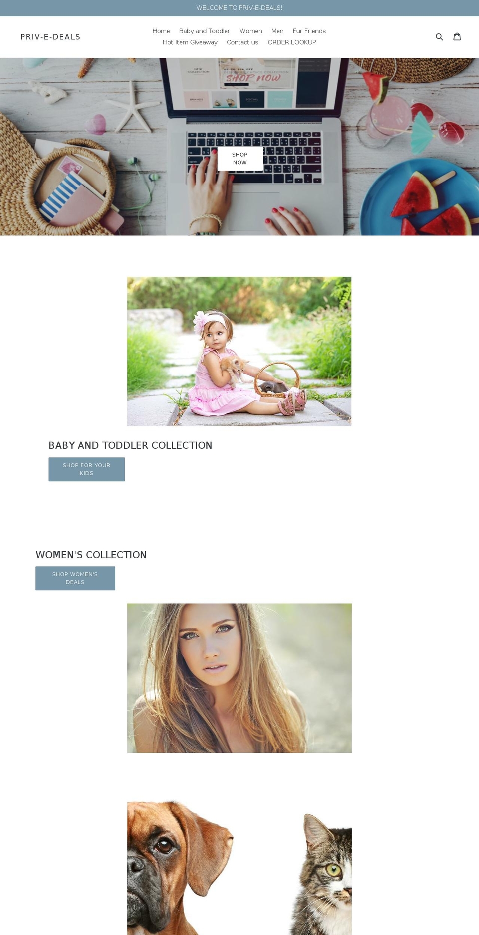 priv-e-deals.com — Shopify storefront screenshot