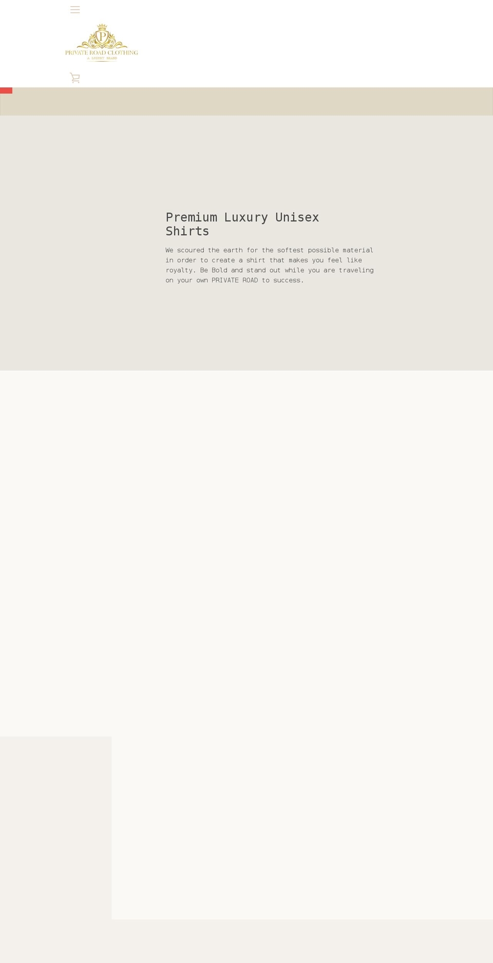 privateroadclothing.com shopify website screenshot
