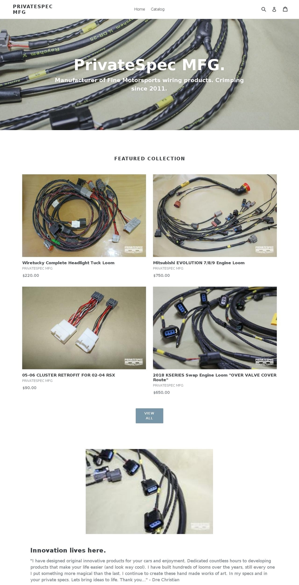 privatespec.com shopify website screenshot