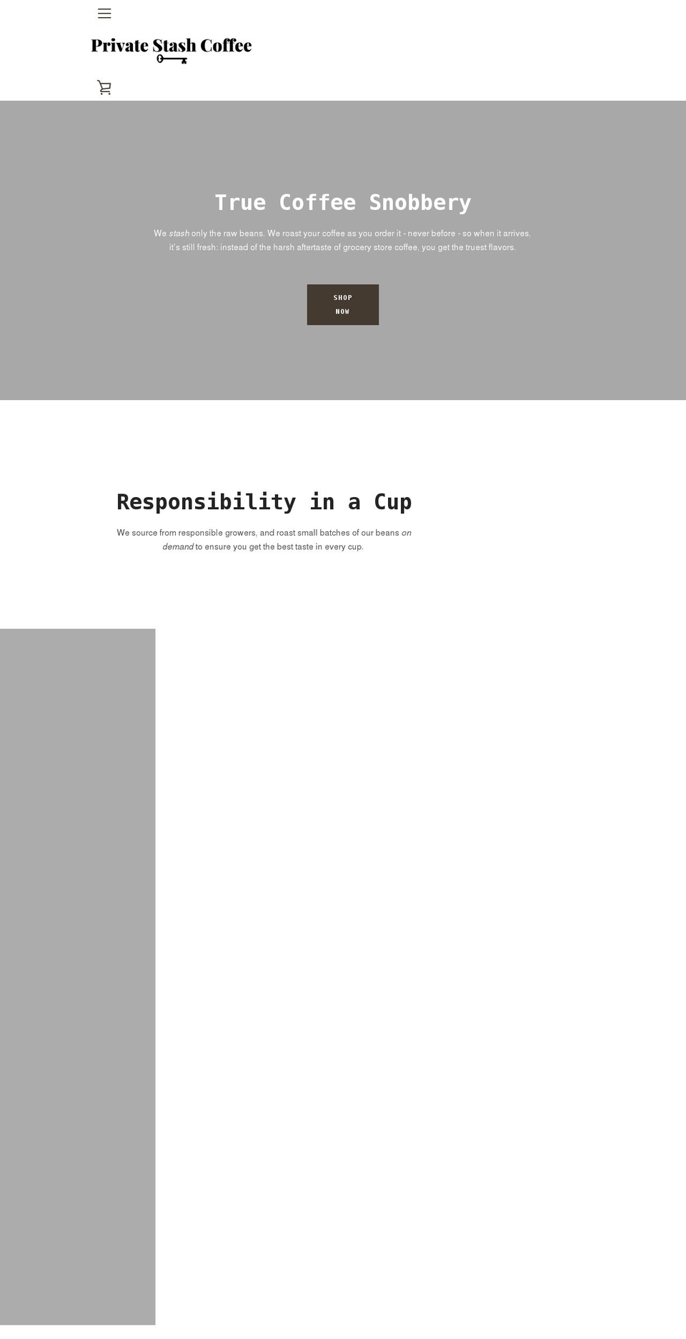 privatestashcoffee.com shopify website screenshot