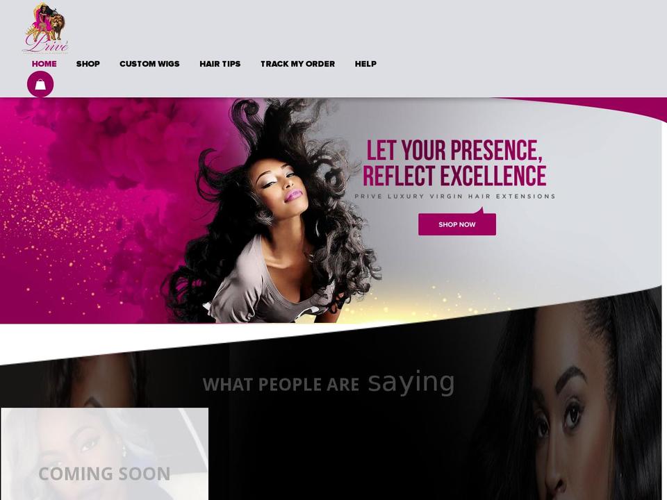 priveluxuryhair.com — Shopify storefront screenshot