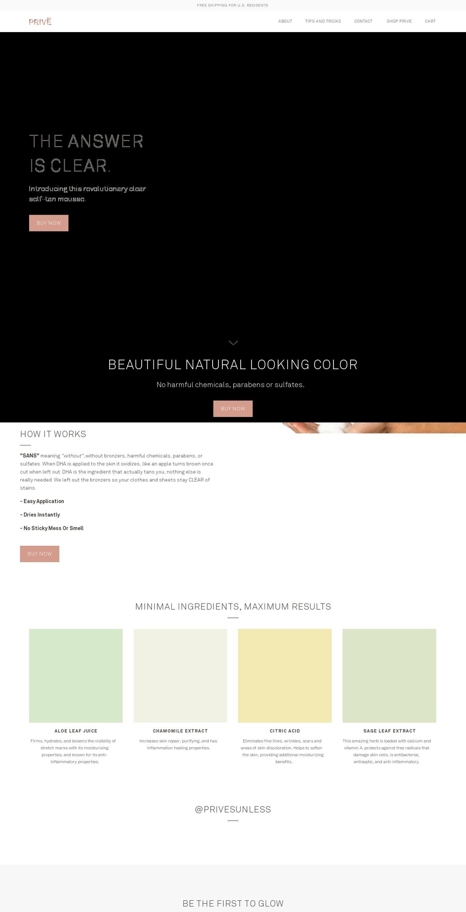 privesunless.com — Shopify storefront screenshot