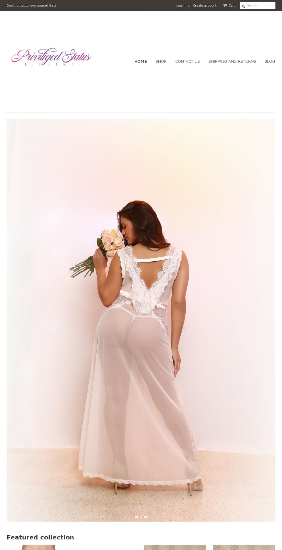 privilegedstatuslingerie.com shopify website screenshot