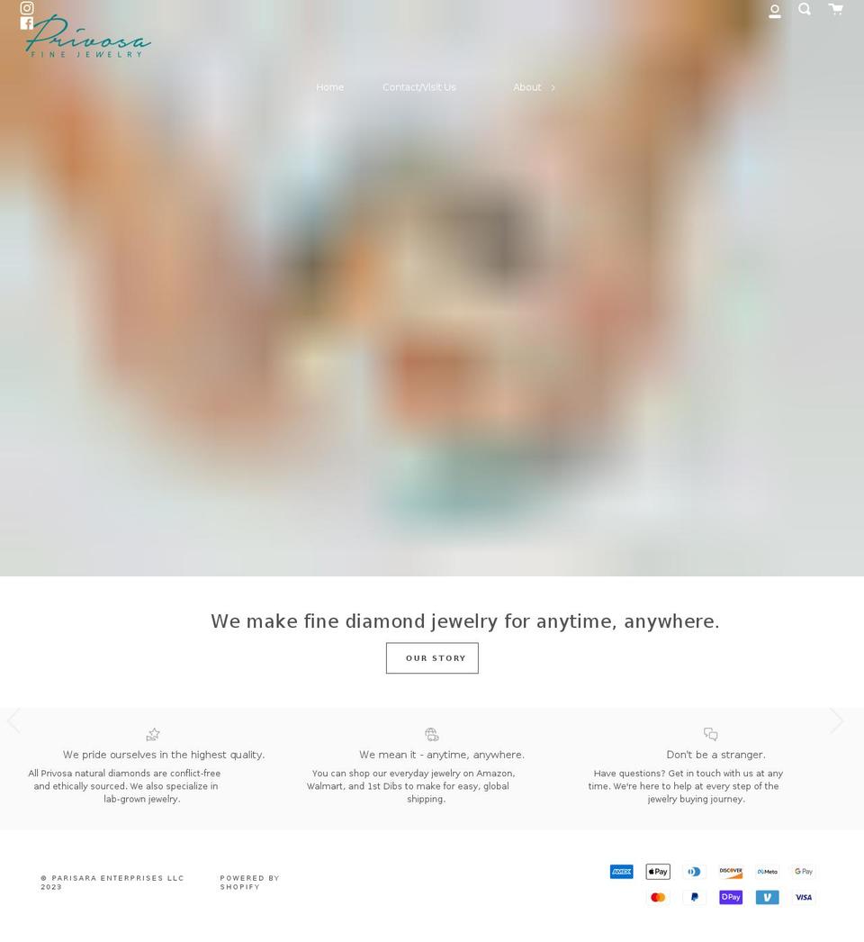 privosa.com shopify website screenshot