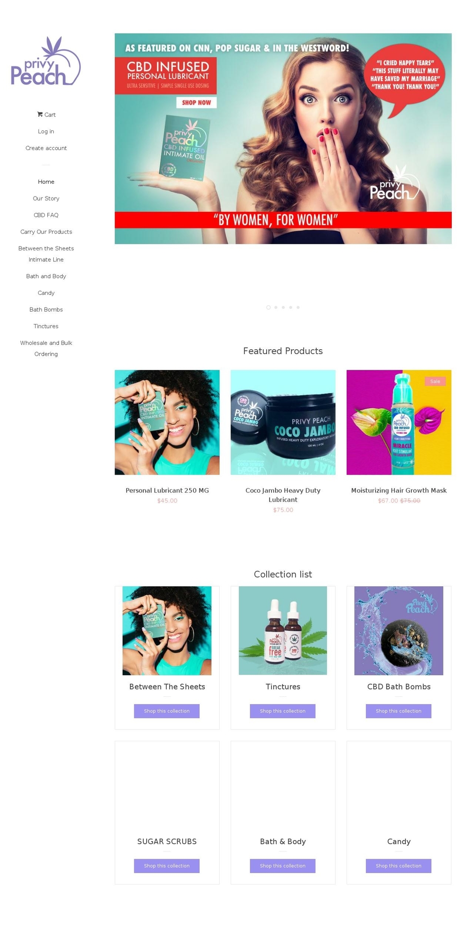 privypeach.com — Shopify storefront screenshot